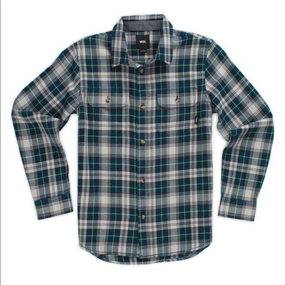 NWT Vans Sycamore Boys Flannel Button Down Shirt - Picture 1 of 8